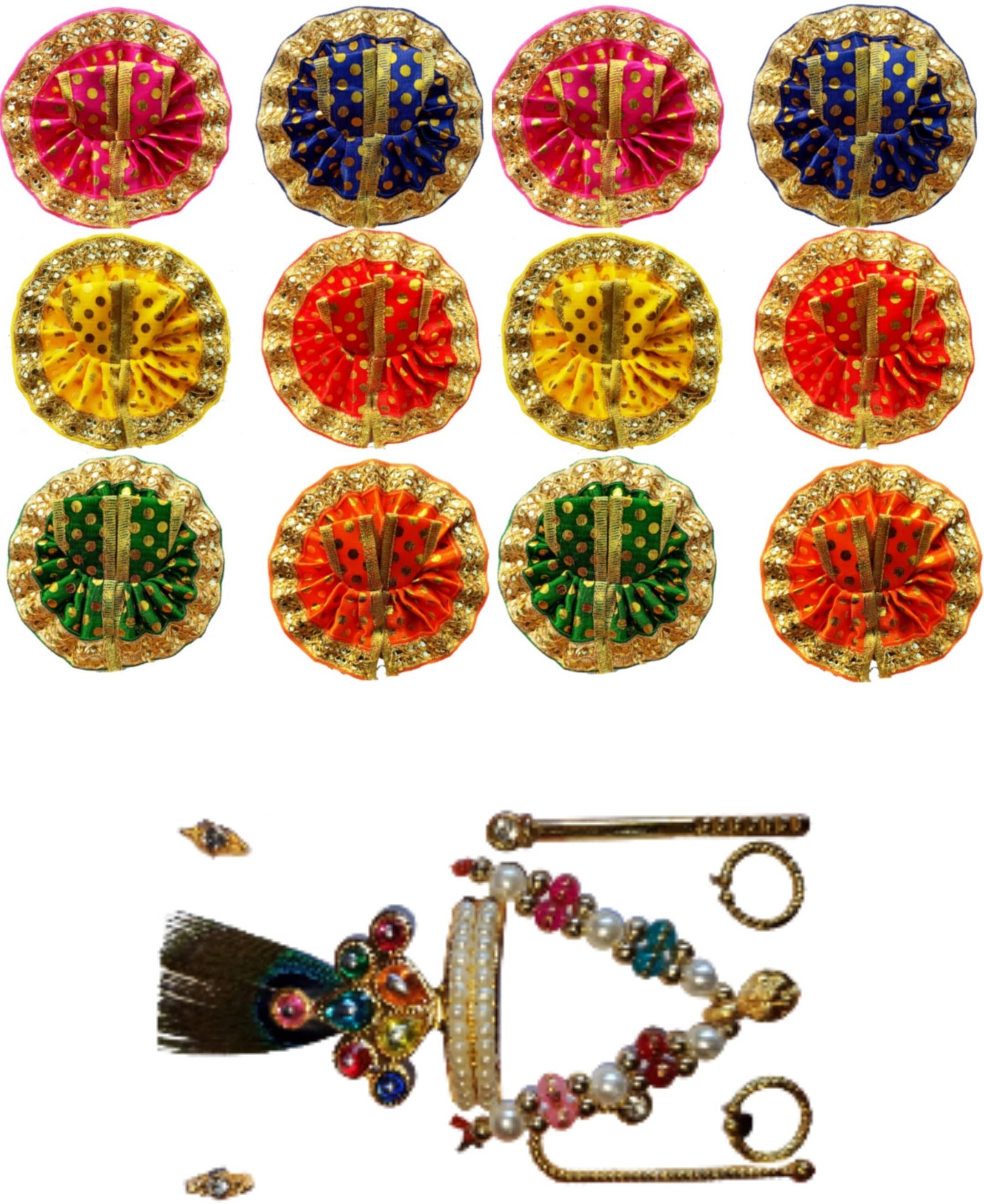 Green Spiritual Laddu Gopal Multicolor Cotton Dress ( Pack of 1 )