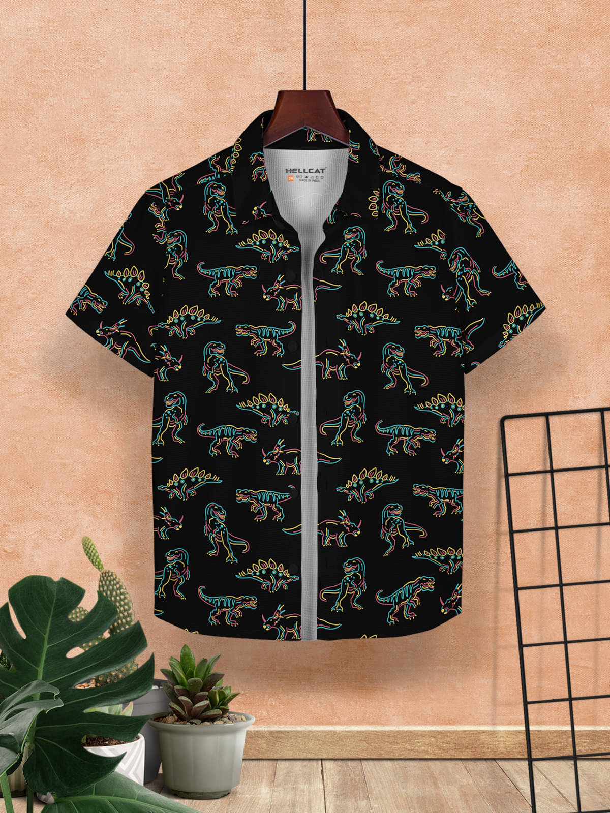     			HELLCAT Pack of 1 Boys Cotton Blend Shirt ( Black )