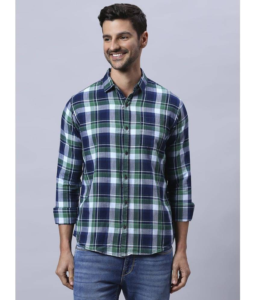 HJ HASASI 100% Cotton Slim Fit Checks Full Sleeves Men's Casual Shirt - Navy Blue ( Pack of 1 ) HJ HASASI 100% Cotton Slim Fit Checks Full Sleeves Men's Casual Shirt - Navy Blue ( Pack of 1 )