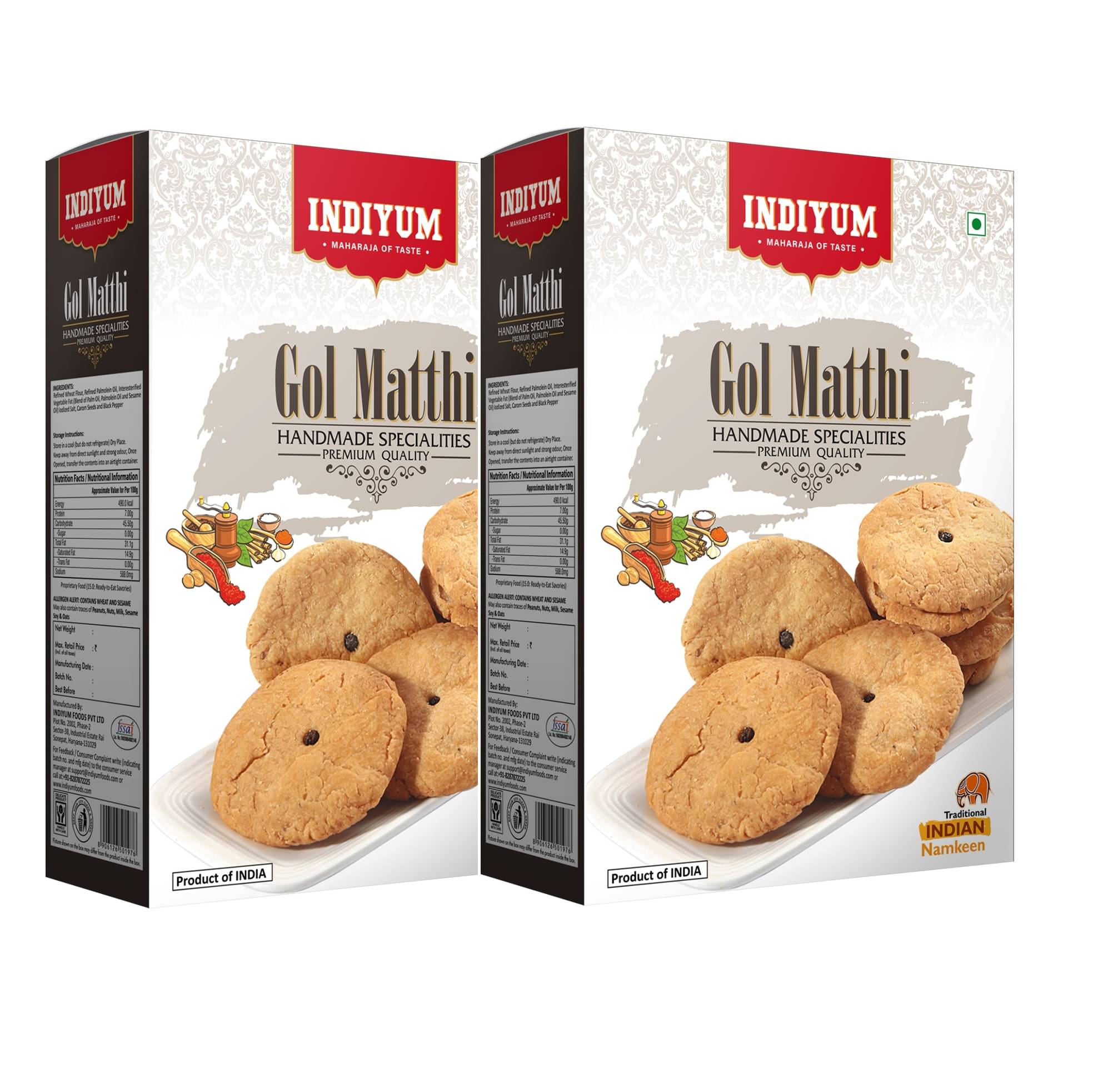 Indiyum Tea Time Snacks Gol Matthi 400gm (Pack of 2) Indiyum Tea Time Snacks Gol Matthi 400gm (Pack of 2)
