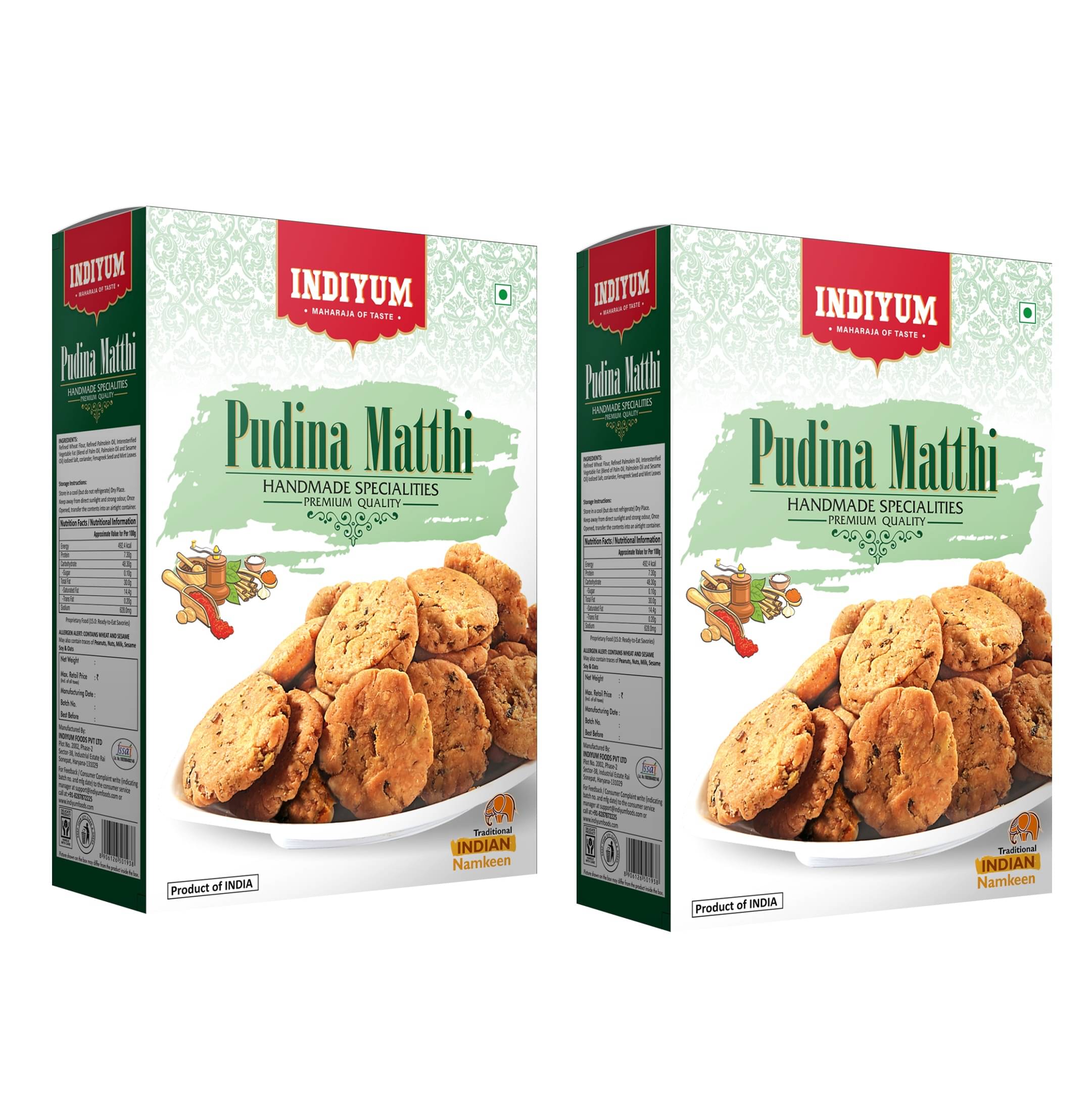     			Indiyum Pudina Matthi 400gm (Pack of 2)