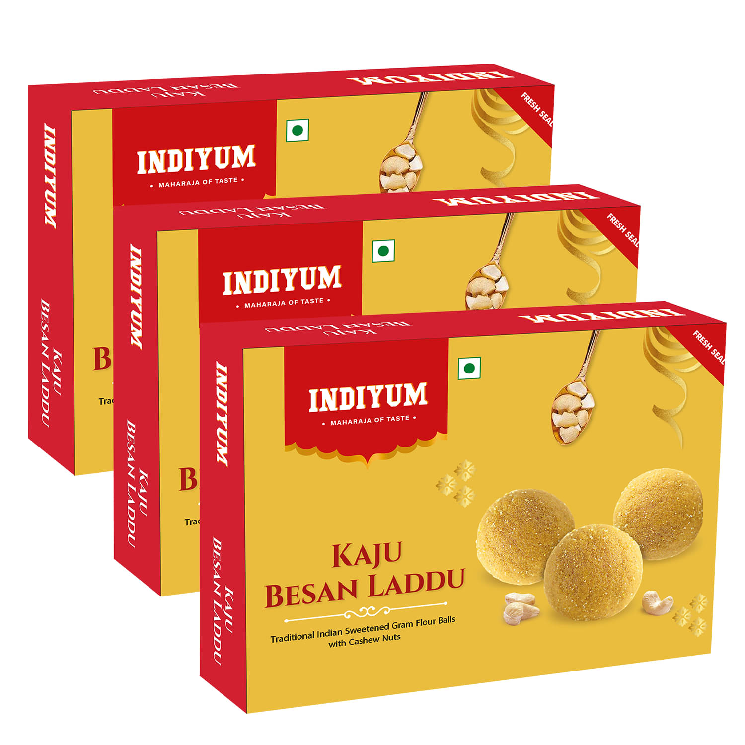 Indiyum Festive sweets Kaju Besan Laddu 400gm (Pack of 3) Indiyum Festive sweets Kaju Besan Laddu 400gm (Pack of 3)