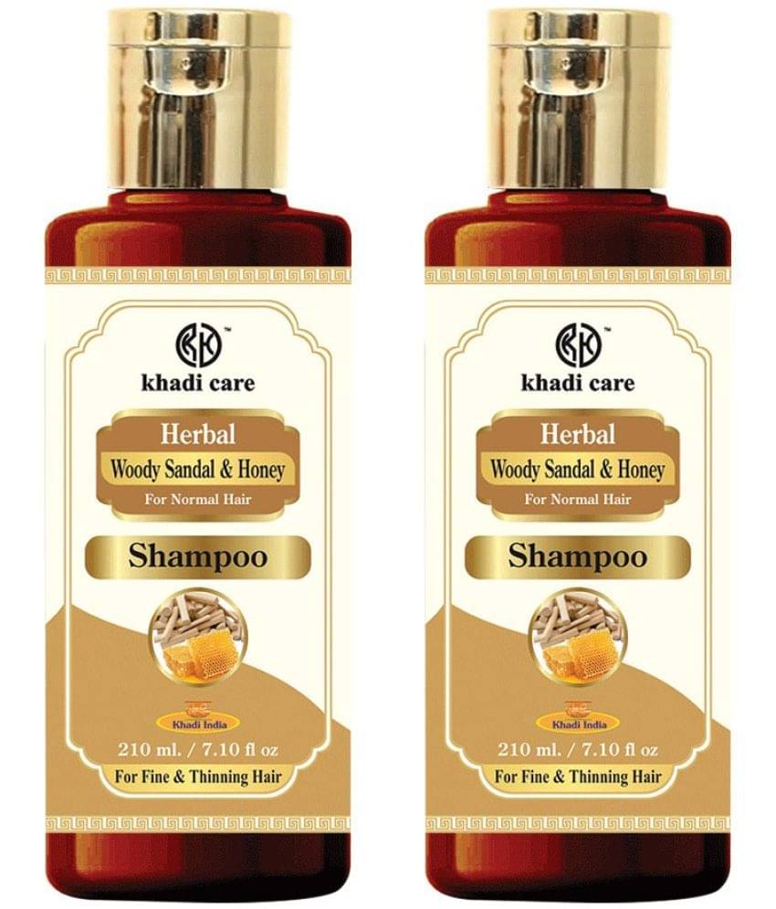 Khadi Care Herbal Woody Sandal & Honey Shampoo (210ml Each) Pack of 2 Khadi Care Herbal Woody Sandal & Honey Shampoo (210ml Each) Pack of 2
