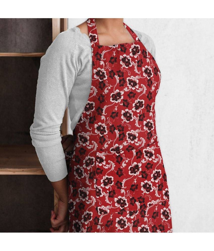     			Oasis Hometex Cotton Blend Printed Kitchen Apron with 1 Center Pocket ( Pack of 1 )