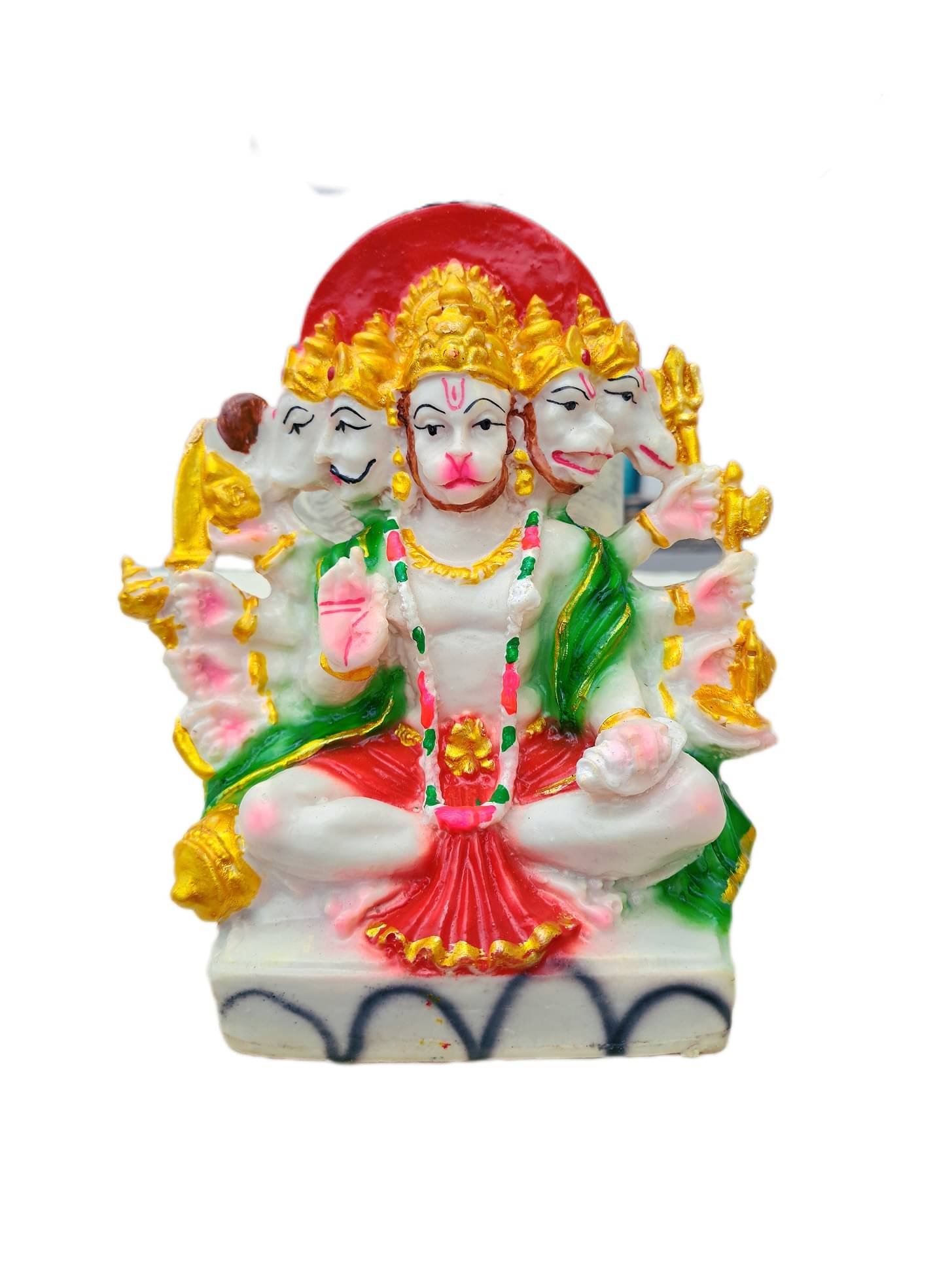 PAYSTORE Resin Punchmukhi hanuman Idol ( 15 cm ) PAYSTORE Resin Punchmukhi hanuman Idol ( 15 cm )