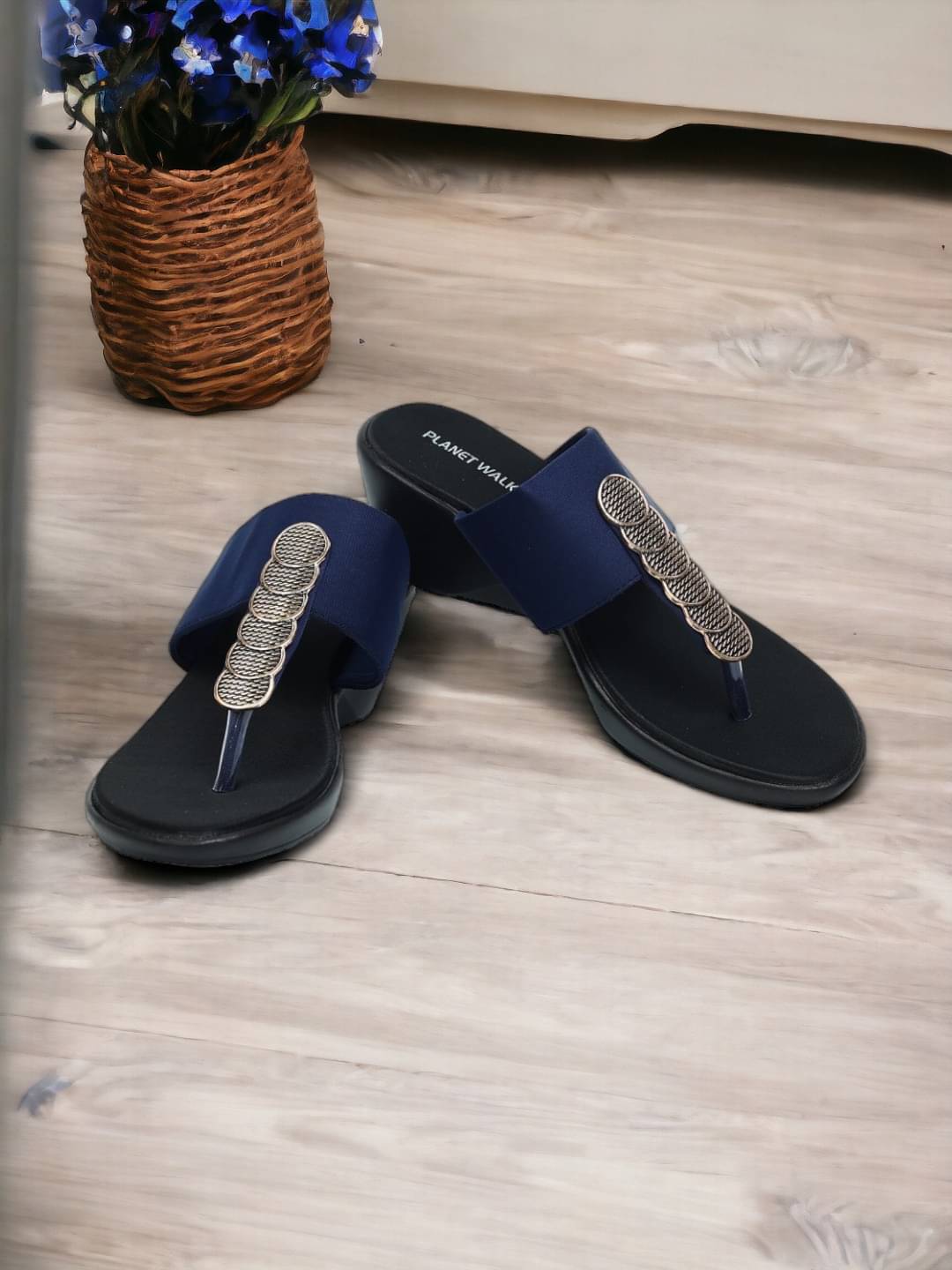     			PLANET WALK Blue Women's Slip On Heels