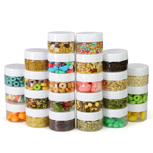 PearlPet Dibbi-50gm Plastic White Multi-Purpose Container ( Set of 24 ) PearlPet Dibbi-50gm Plastic White Multi-Purpose Container ( Set of 24 )
