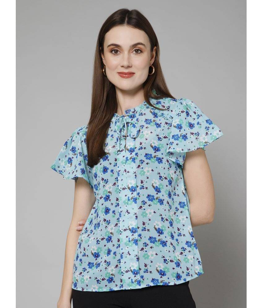 Purys Women's Georgette Regular Top ( Blue ) Purys Women's Georgette Regular Top ( Blue )