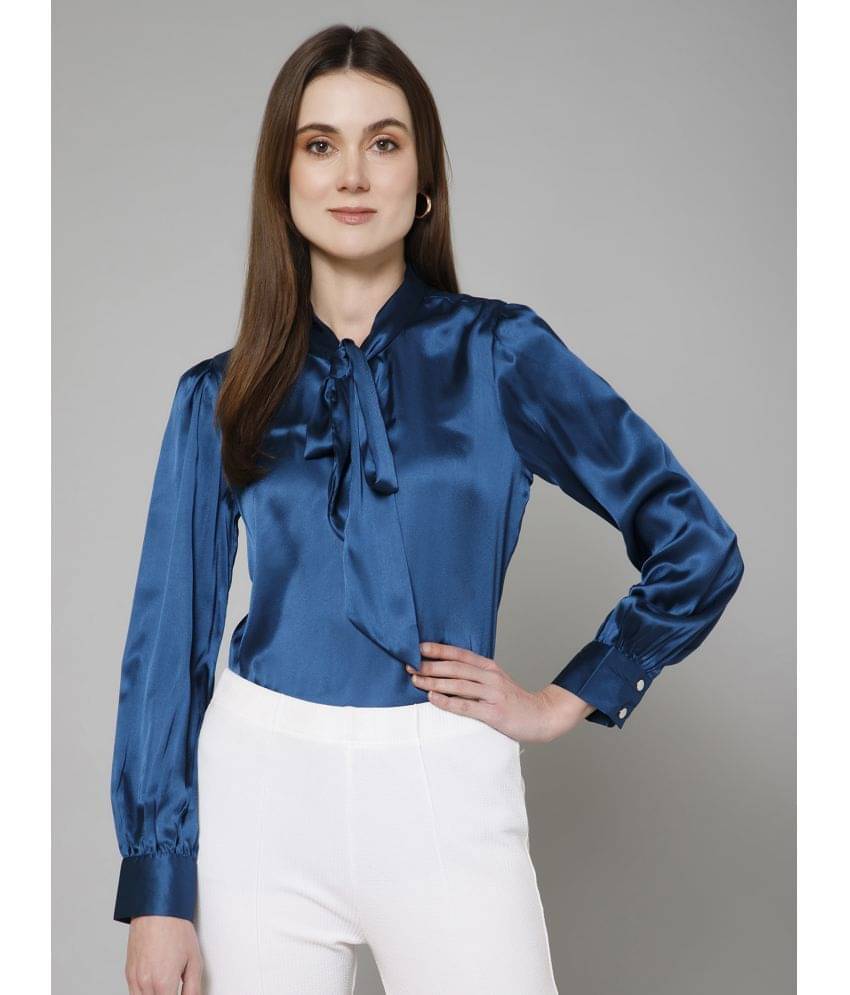     			Purys Women's Satin Regular Top ( Blue )
