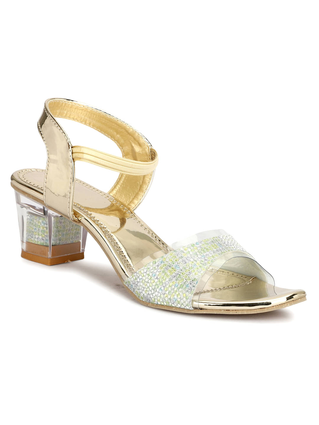     			Rimezs Gold Women's Sandal Heels