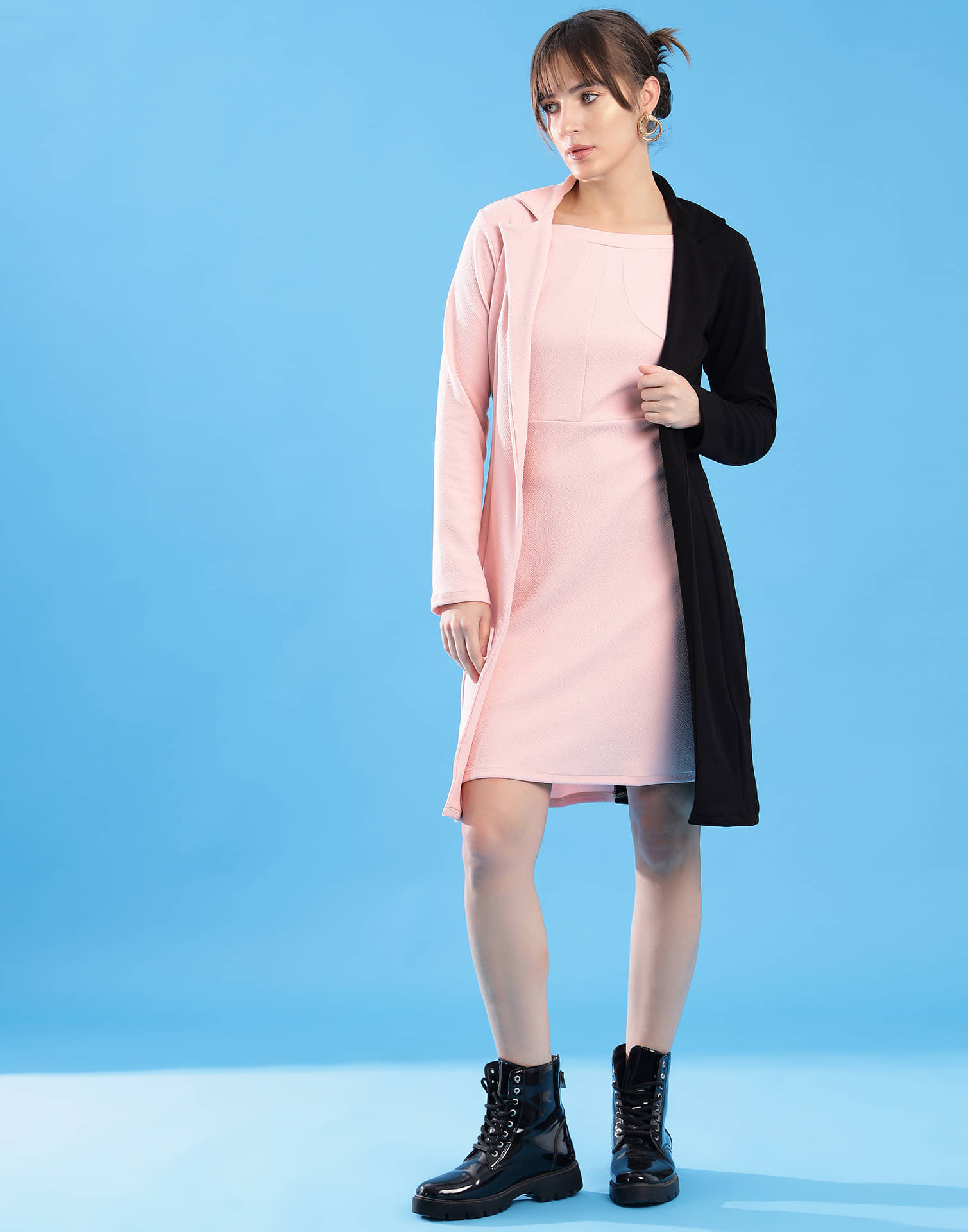     			Selvia Lycra Solid Above Knee Women's Bodycon Dress - Pink ( Pack of 1 )