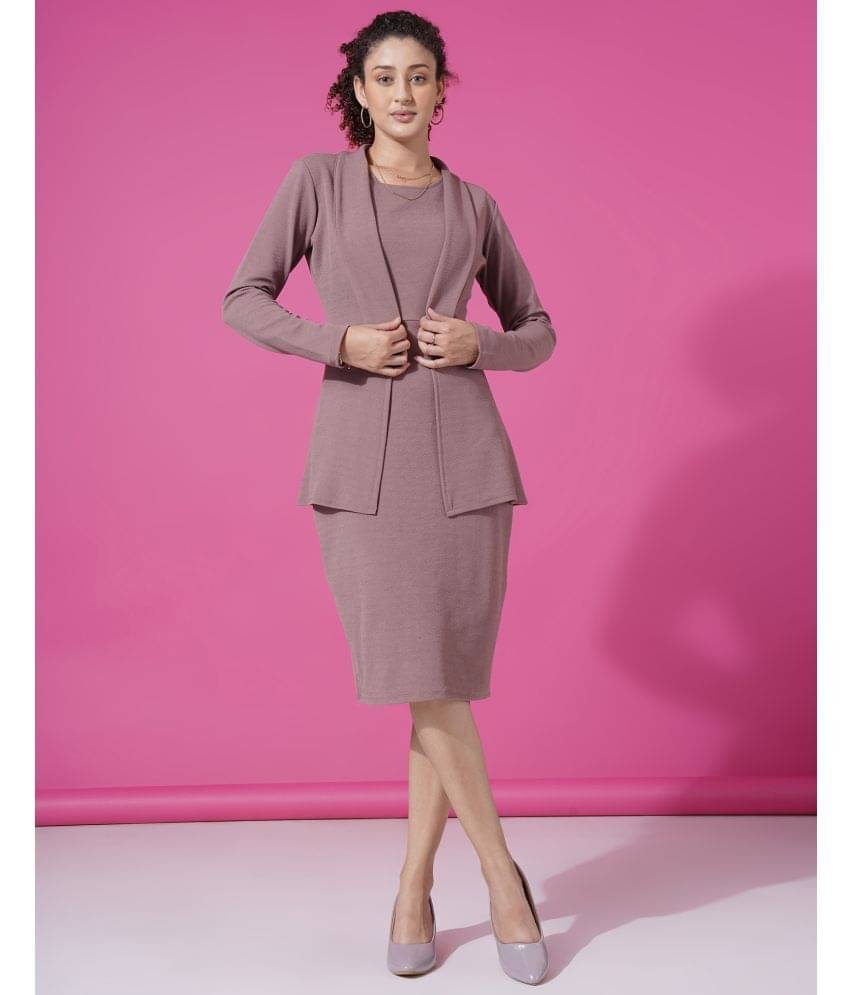     			Selvia Women Lycra Solid Bodycon Dress ( Mauve )
