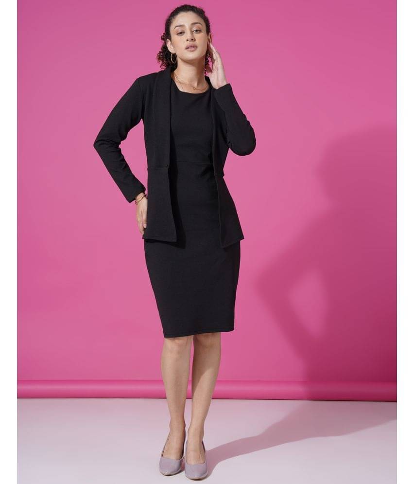     			Selvia Women Lycra Solid Bodycon Dress ( Black )