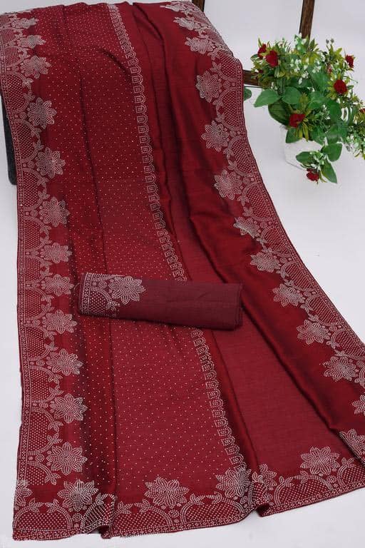 Shivadit ethnic Georgette Self Design Saree With Unstitched Blouse Piece ( Green ) - Sarees | Buy online on ZillyBuy