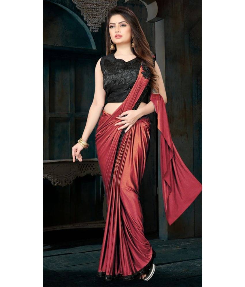     			Shivadit ethnic Lycra Embroidered Saree With Unstitched Blouse Piece ( Maroon )