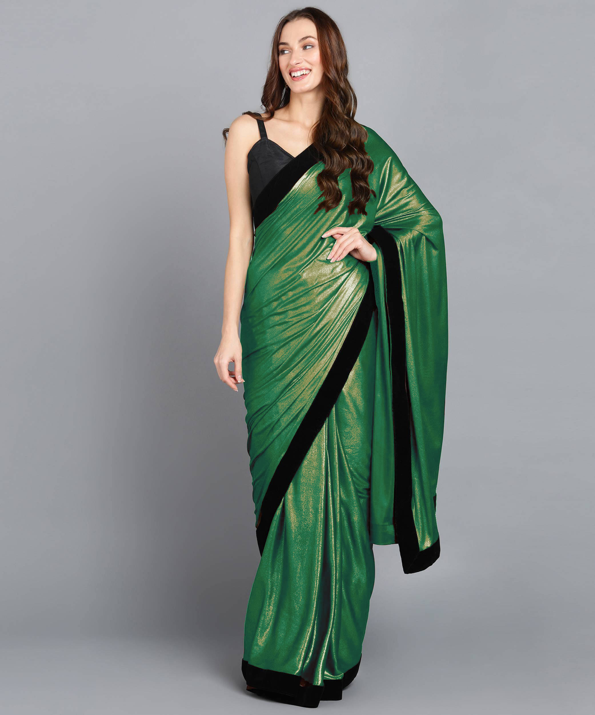 Shivadit ethnic Lycra Self Design Saree With Unstitched Blouse Piece ( Green ) Shivadit ethnic Lycra Self Design Saree With Unstitched Blouse Piece ( Green )