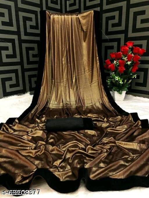 Shivadit ethnic Lycra Solid Saree With Unstitched Blouse Piece ( Brown ) Shivadit ethnic Lycra Solid Saree With Unstitched Blouse Piece ( Brown )