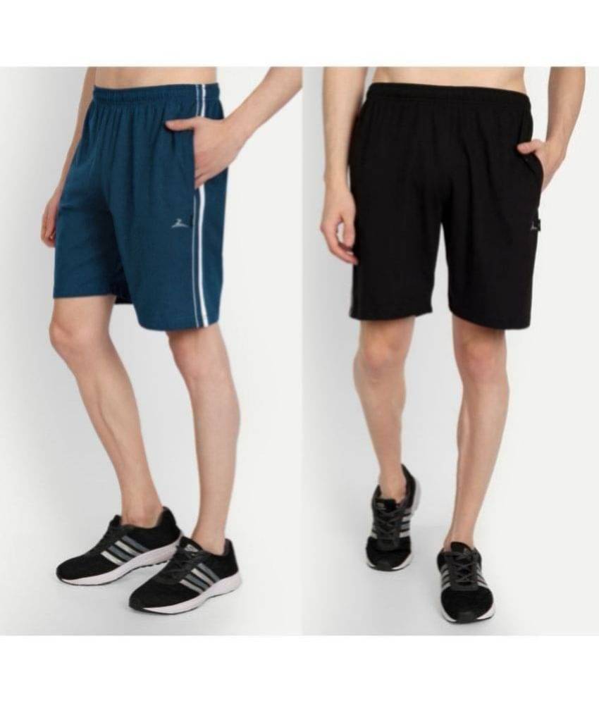 Zeffit Multicolor Cotton Blend Men's Shorts ( Pack of 2 ) Zeffit Multicolor Cotton Blend Men's Shorts ( Pack of 2 )