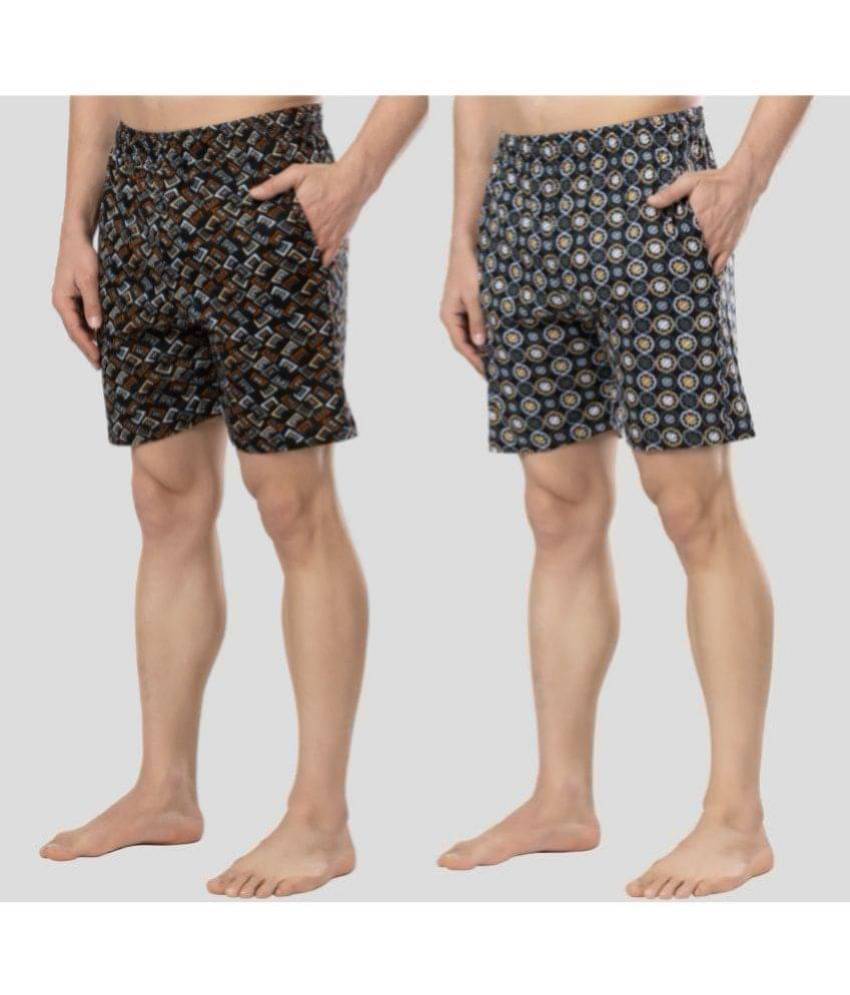 Zeffit Multicolor Cotton Men's Shorts ( Pack of 2 )     			Zeffit Multicolor Cotton Men's Shorts ( Pack of 2 )