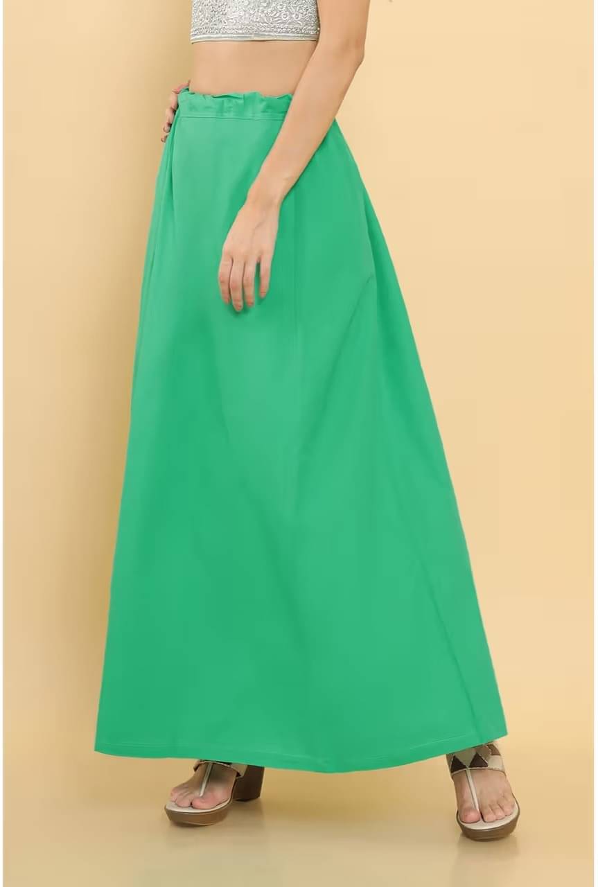 kinu Green Cotton Petticoat - Single kinu Green Cotton Petticoat - Single