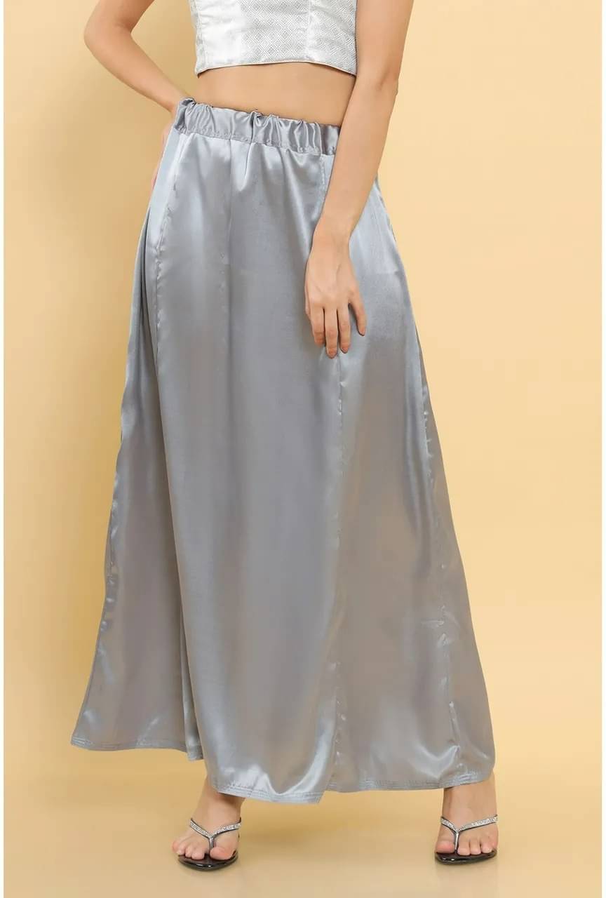 kinu Grey Satin Petticoat - Single     			kinu Grey Satin Petticoat - Single