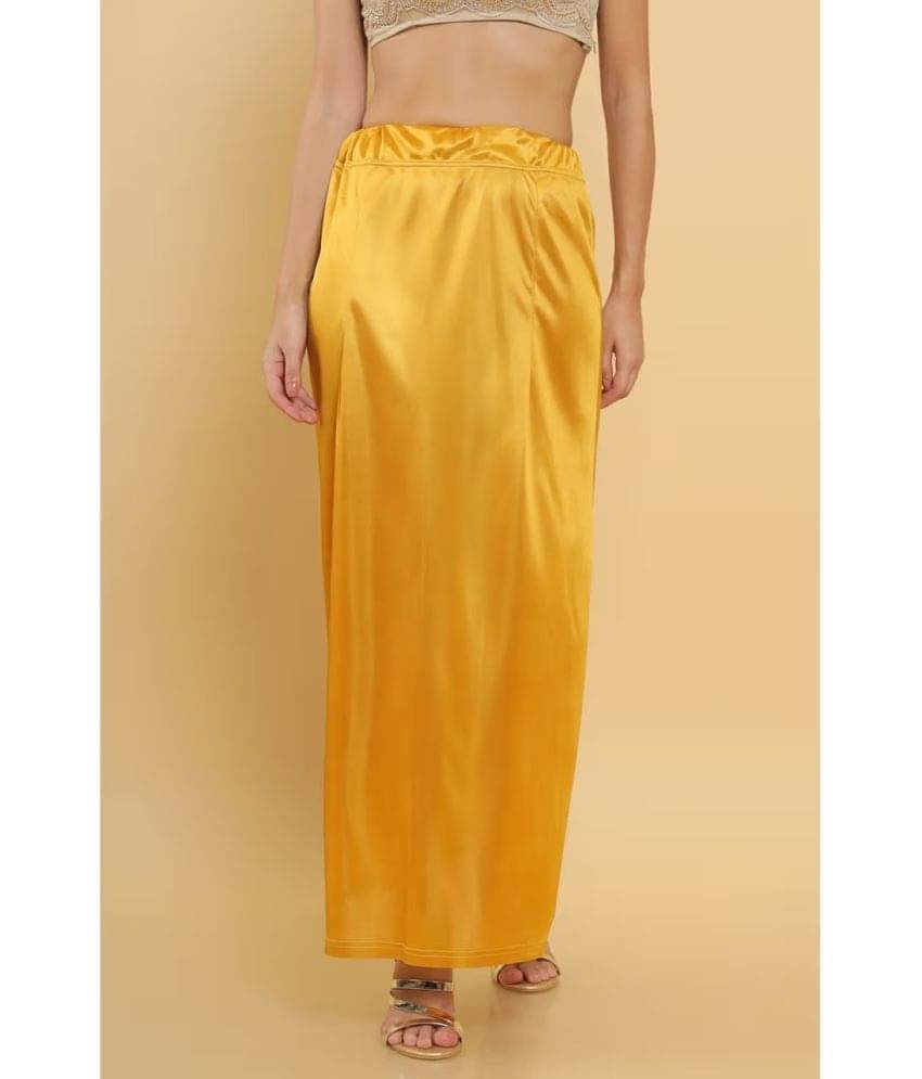 kinu Yellow Satin Petticoat - Single     			kinu Yellow Satin Petticoat - Single