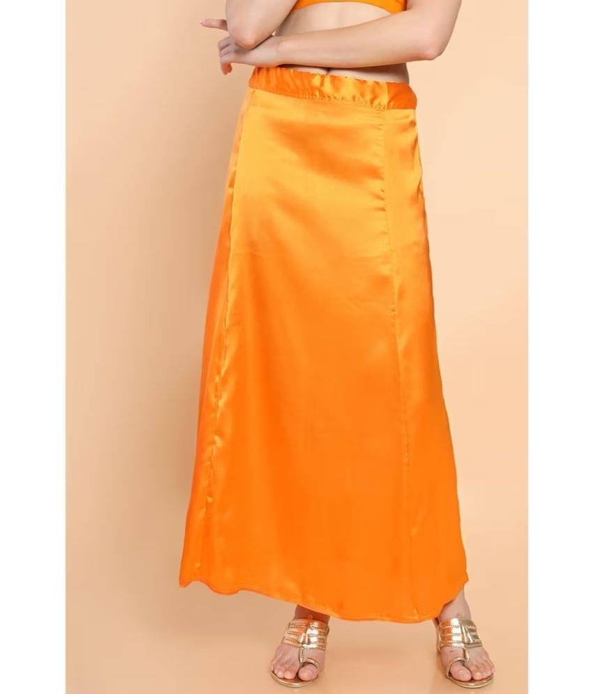 kinu Orange Satin Petticoat - Single     			kinu Orange Satin Petticoat - Single