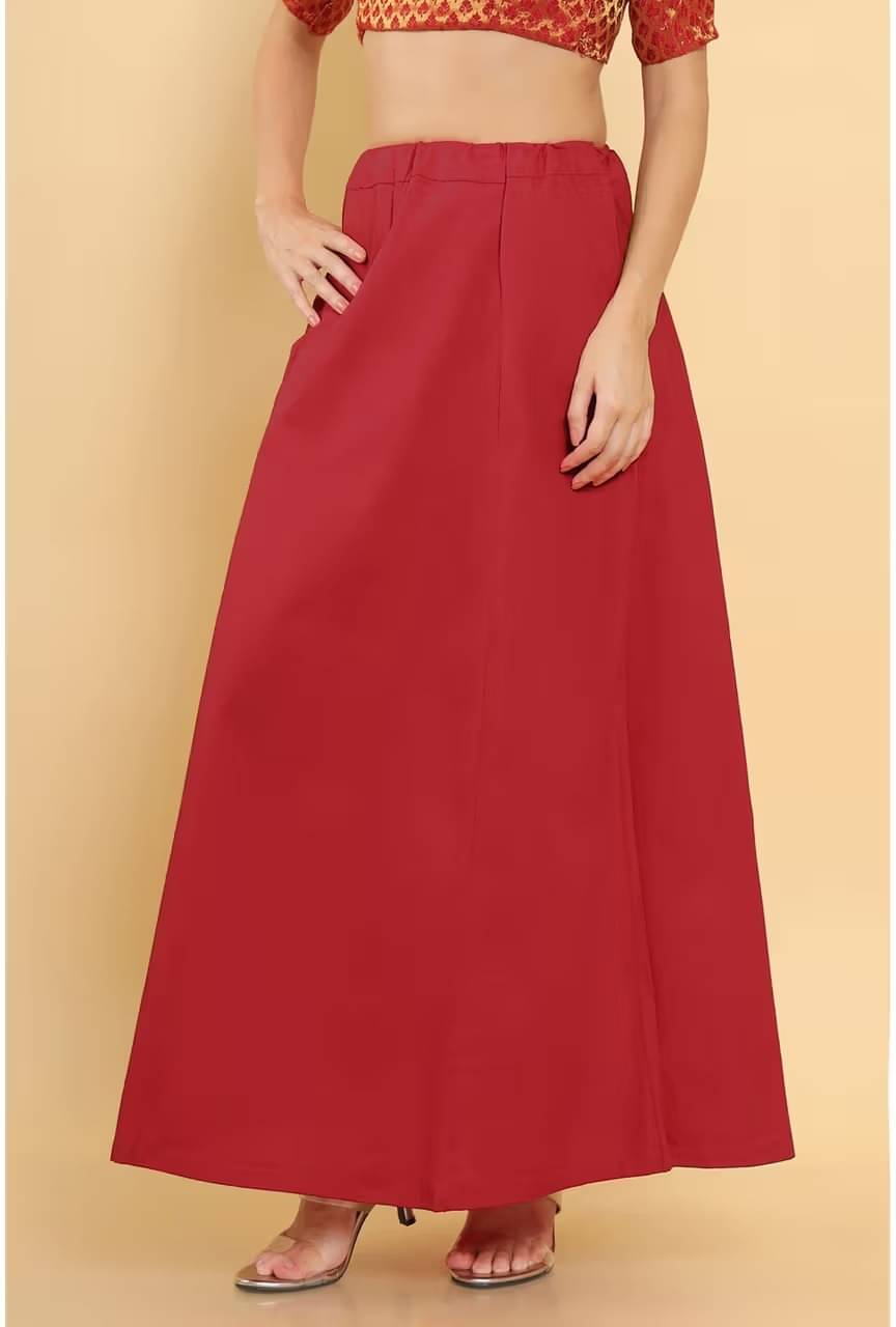 kinu Red Cotton Petticoat - Single     			kinu Red Cotton Petticoat - Single