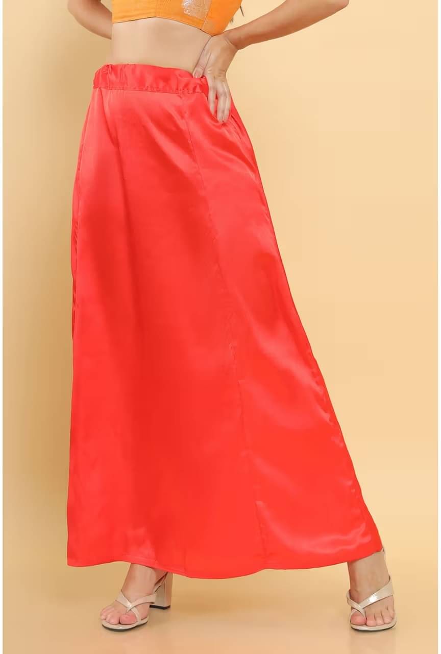 kinu Red Satin Petticoat - Single     			kinu Red Satin Petticoat - Single