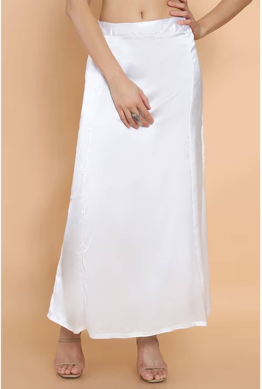     			kinu White Satin Petticoat - Single