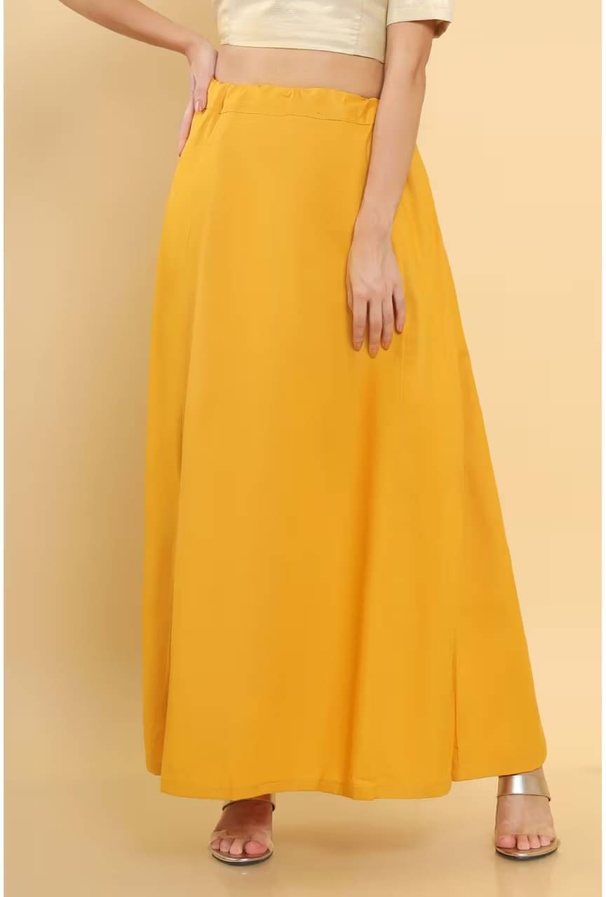     			kinu Yellow Cotton Petticoat - Single