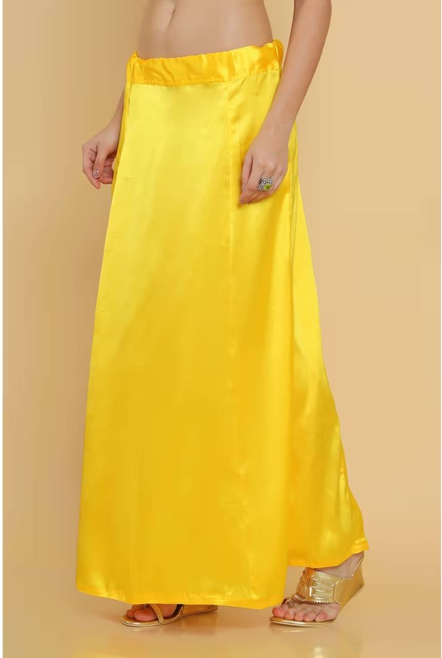 kinu Yellow Satin Petticoat - Single kinu Yellow Satin Petticoat - Single