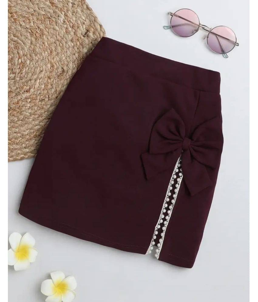     			Addyvero Pack of 1 Girls Cotton Blend Straight Skirt ( Maroon )
