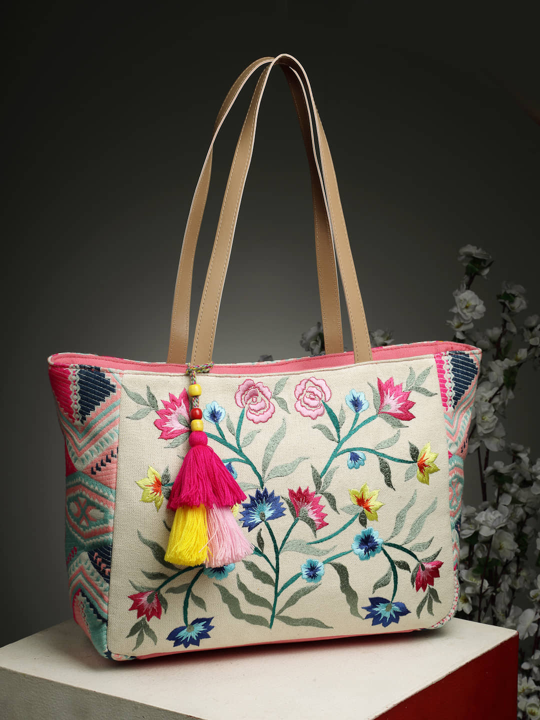 Anekaant Tote Bag Cotton Set of 1 ( Off White ) - Handbags | Buy online on ZillyBuy