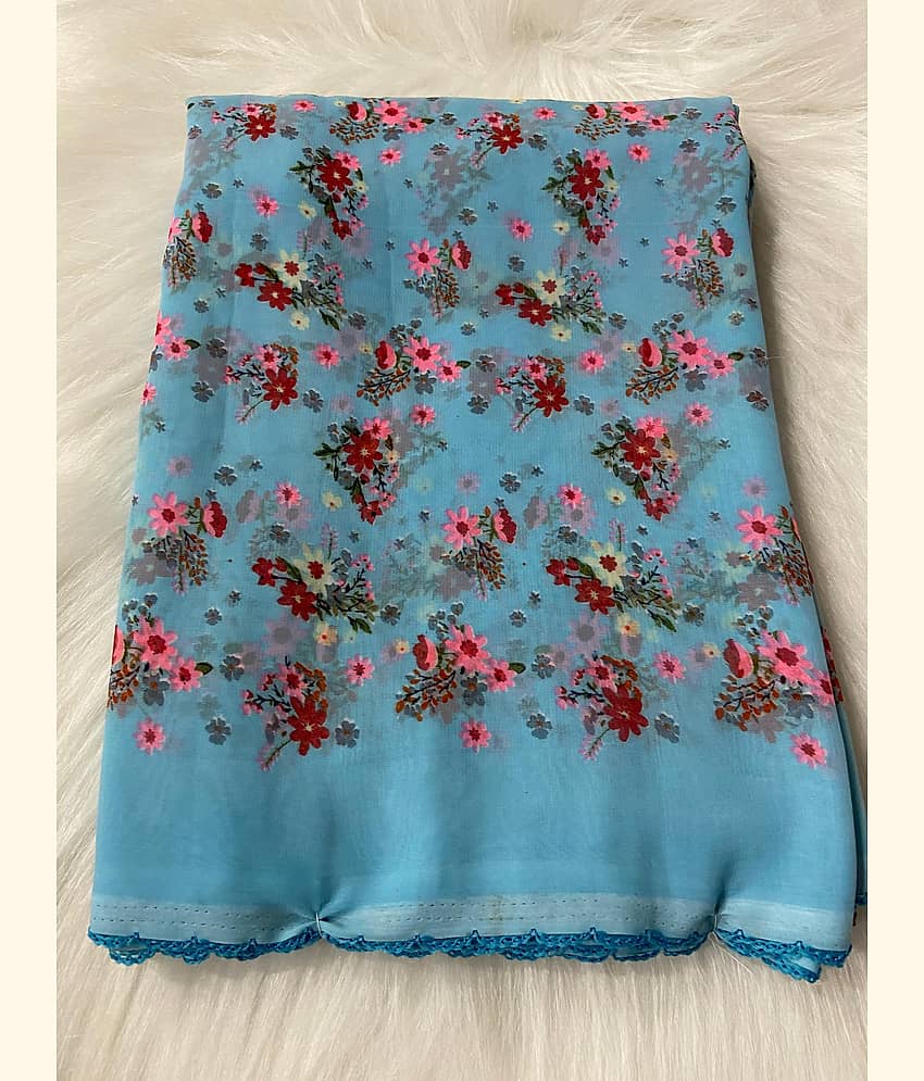 BHAVIKA SILK MILLS Georgette Printed Saree With Unstitched Blouse Piece ( Peach ) - Sarees | Buy online on ZillyBuy