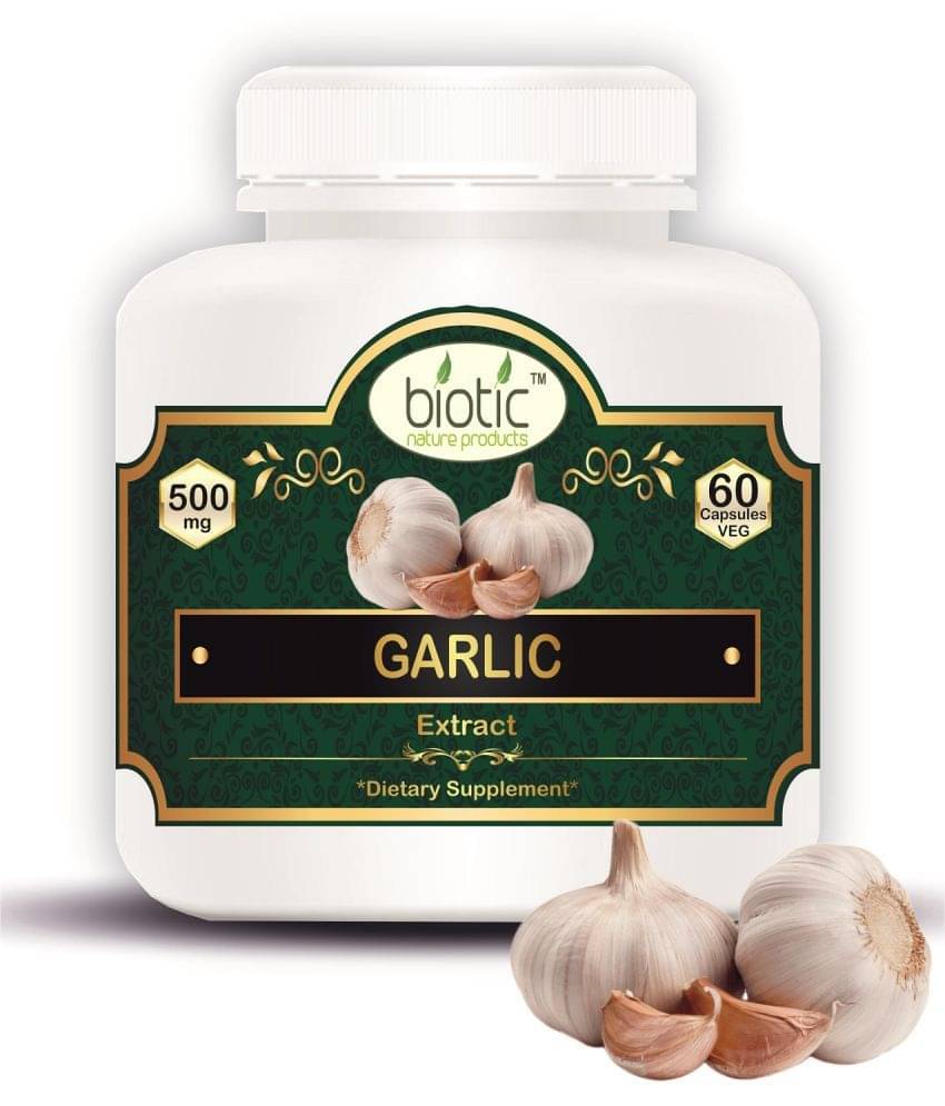 Biotic Garlic Capsules - Lahsun Capsule - Garlic Extract 500mg 60 no.s Biotic Garlic Capsules - Lahsun Capsule - Garlic Extract 500mg 60 no.s