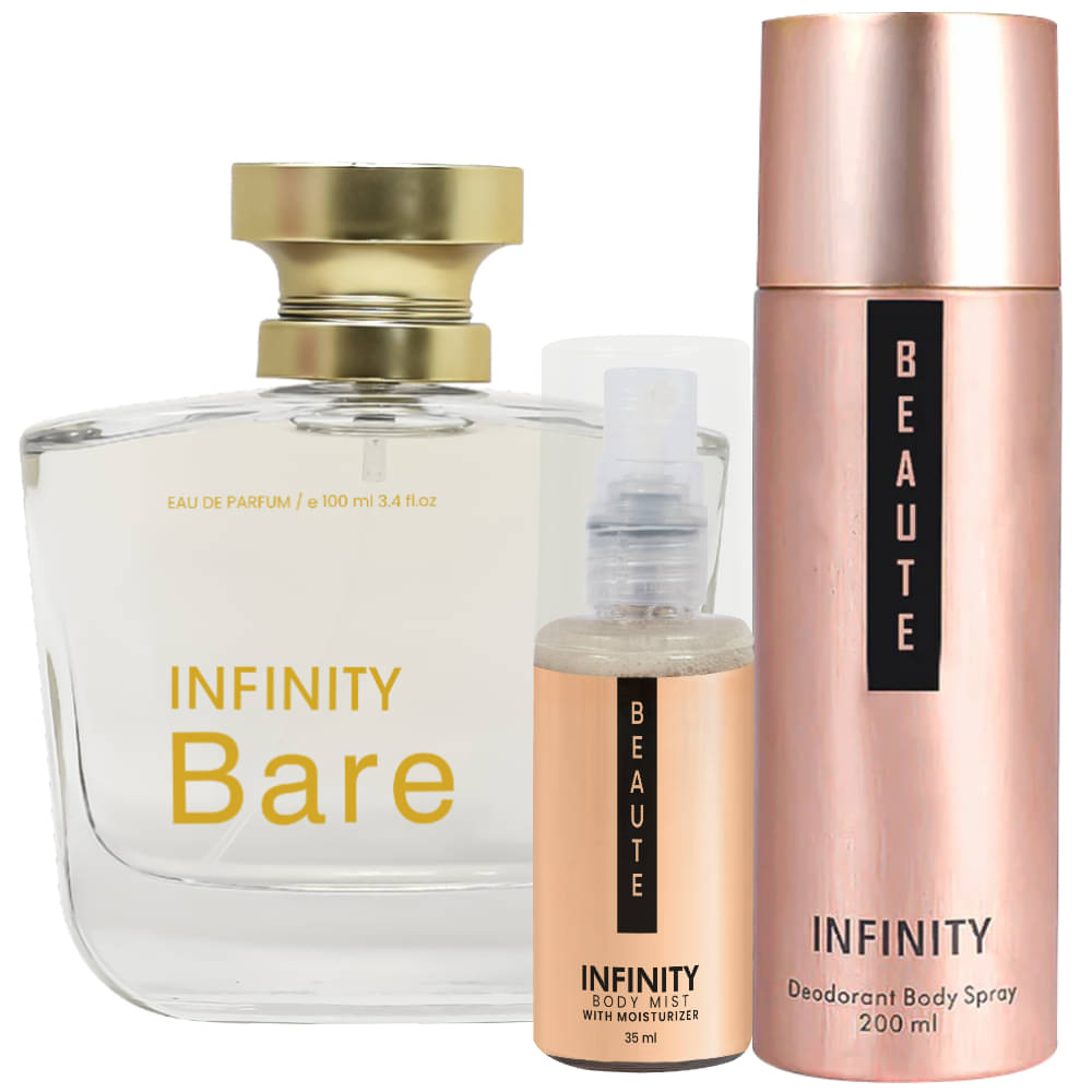     			CFS Bare EDP Perfume 100ml, Beaute Deo Body Spray 200ml, Beaute Body Mist 35ml Long Lasting Perfume Pack of 3