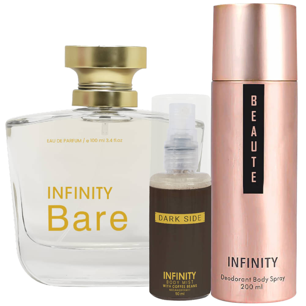    			CFS Bare EDP Perfume 100ml, Beaute Deo Body Spray 200ml, Dark Side Body Mist 35ml Long Lasting Perfume Pack of 3