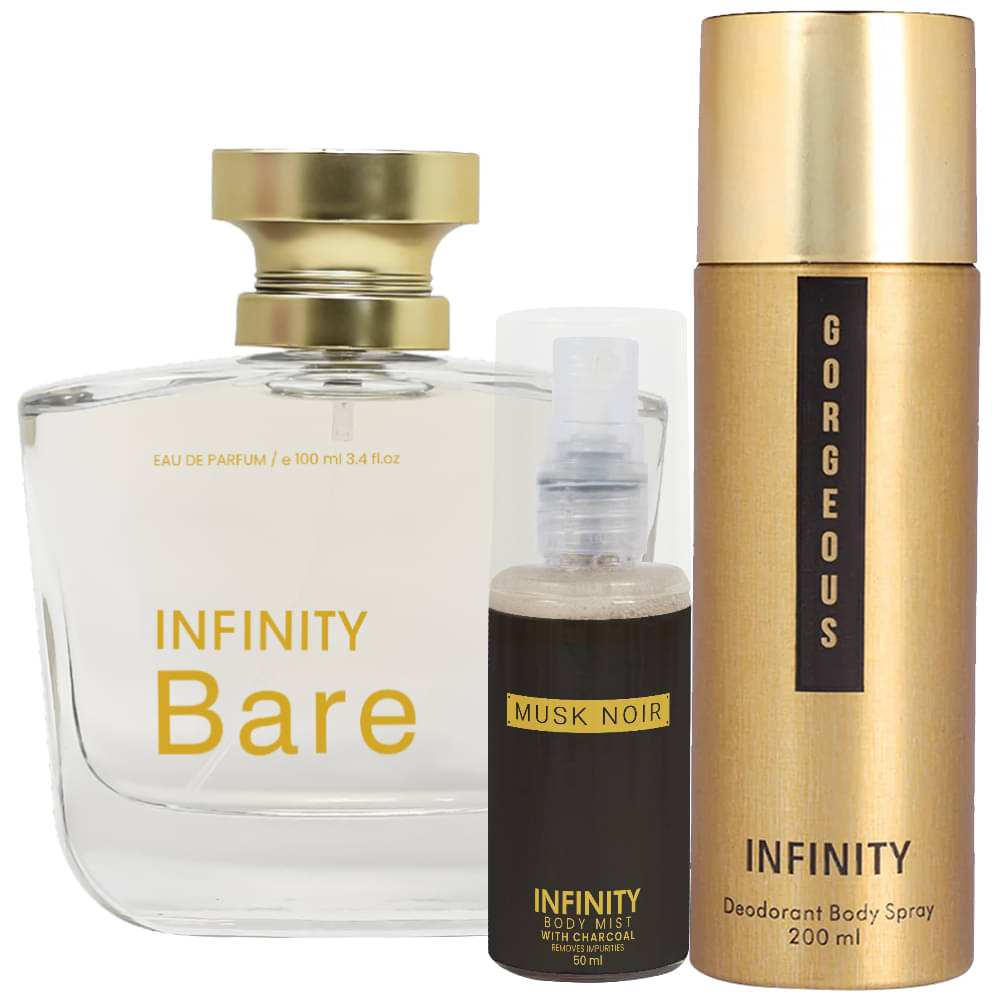     			CFS Bare EDP Perfume 100ml, Gorgeous Deo Body Spray 200ml, Musk Noir Body Mist 35ml Long Lasting Perfume Pack of 3