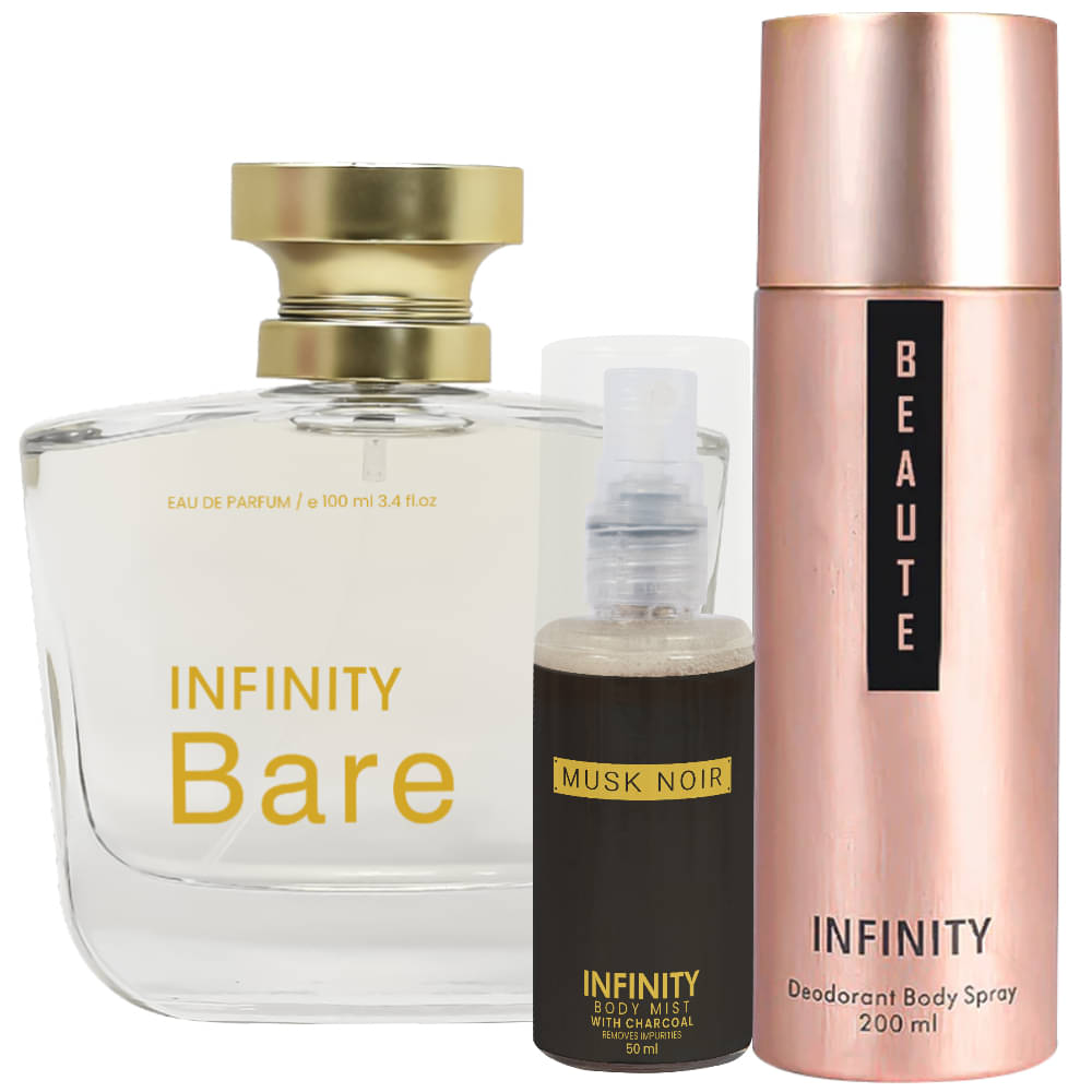     			CFS Bare EDP Perfume 100ml, Beaute Deo Body Spray 200ml, Musk Noir Body Mist 35ml Long Lasting Perfume Pack of 3