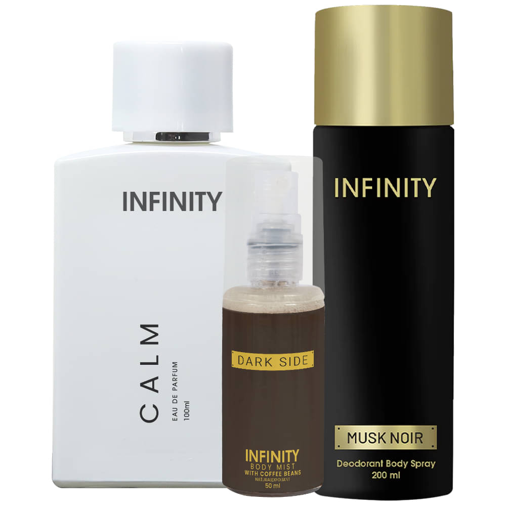     			CFS Calm EDP Perfume 100ml, Musk Noir Deo Body Spray 200ml, Dark Side Body Mist 35ml Long Lasting Perfume Pack of 3
