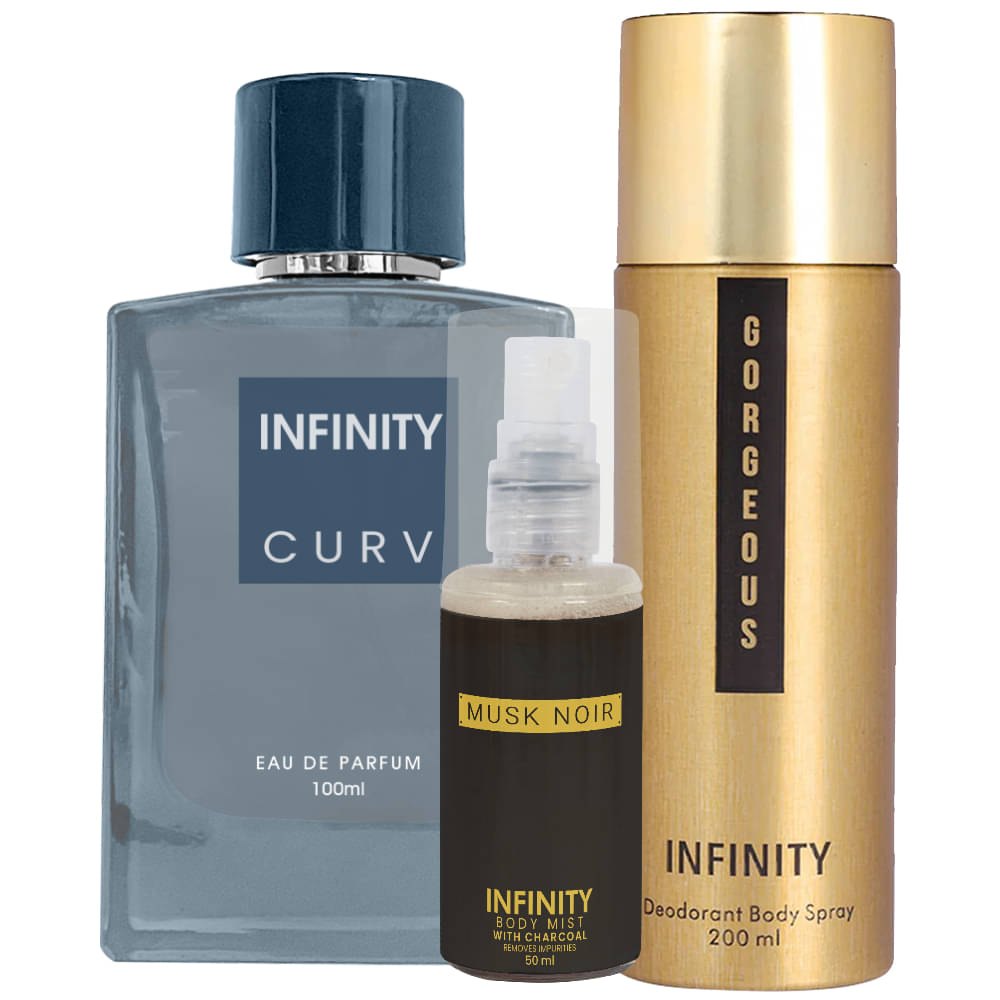     			CFS Curv EDP Perfume 100ml, Gorgeous Deo Body Spray 200ml, Musk Noir Body Mist 35ml Long Lasting Perfume Pack of 3
