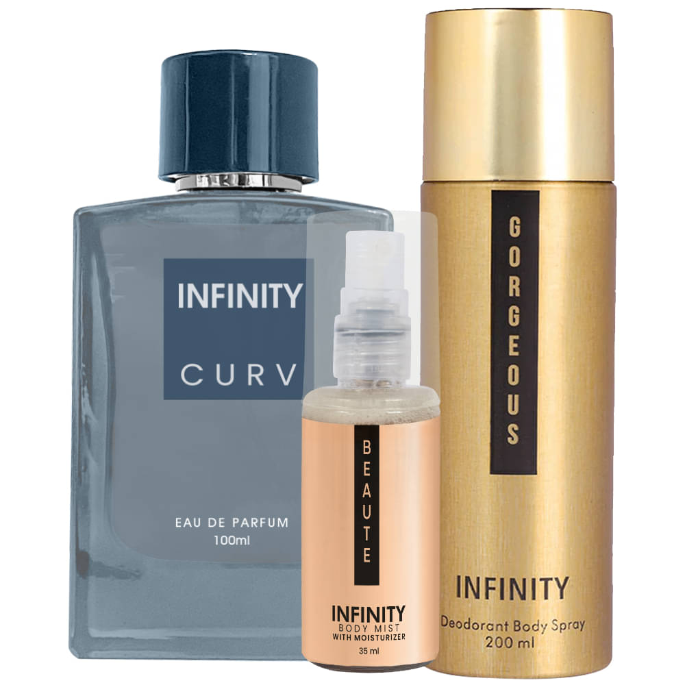     			CFS Curv EDP Perfume 100ml, Gorgeous Deo Body Spray 200ml, Beaute Body Mist 35ml Long Lasting Perfume Pack of 3