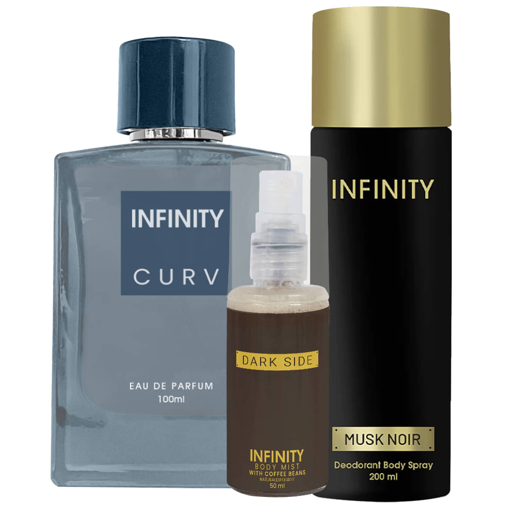     			CFS Curv EDP Perfume 100ml, Musk Noir Deo Body Spray 200ml, Dark Side Body Mist 35ml Long Lasting Perfume Pack of 3