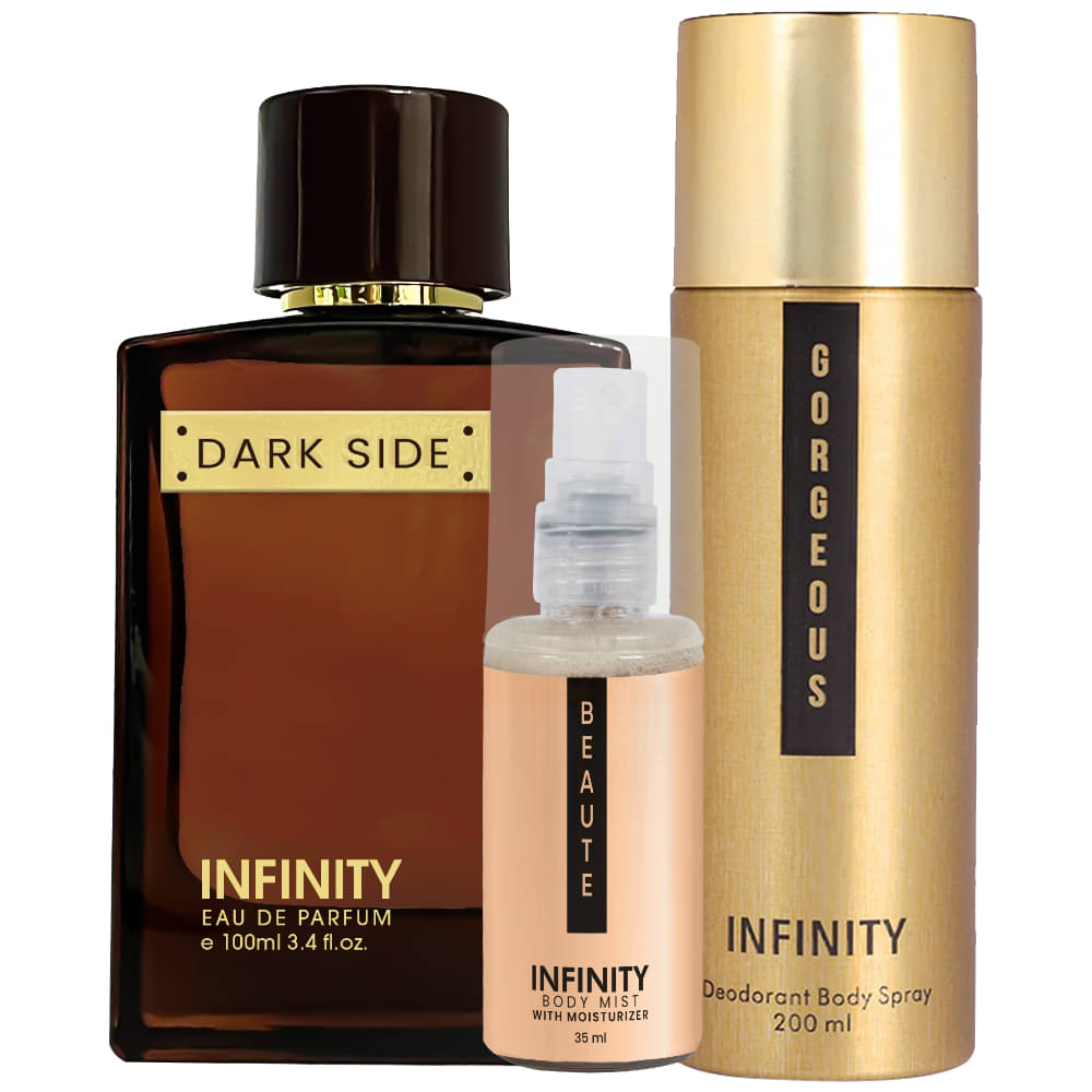     			CFS Dark Side EDP Perfume 100ml,Gorgeous Deo Body Spray 200ml,Beaute Body Mist 35ml Long Lasting Perfume Pack of 3