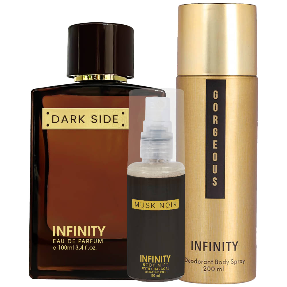     			CFS Dark Side EDP Perfume 100ml,Gorgeous Deodorant 200ml,Musk Noir Body Mist 35ml Long Lasting Perfume Pack of 3
