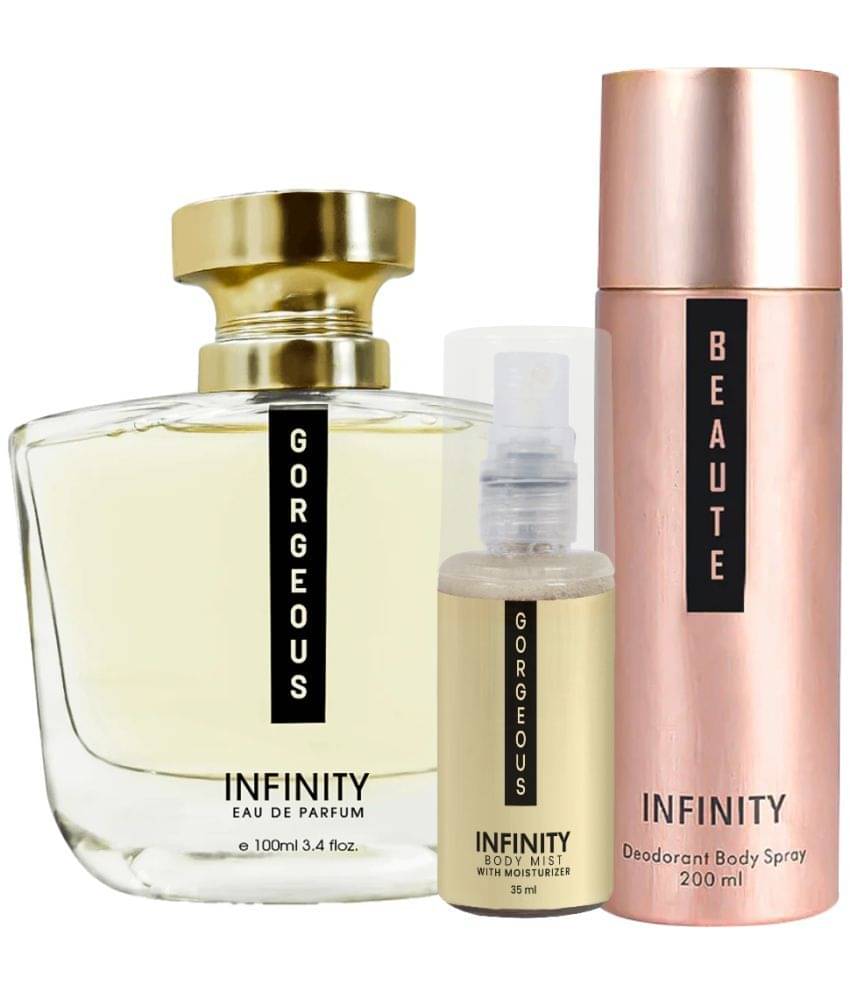     			CFS Gorgeous EDP Perfume 100ml, Beaute Deo Body Spray 200ml, Gorgeous Body Mist 35ml Long Lasting Perfume Pack of 3