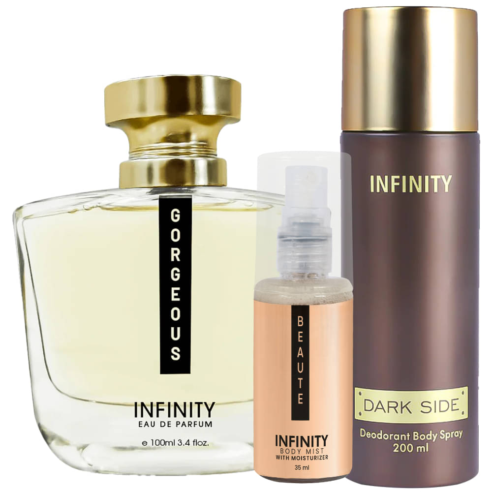     			CFS Gorgeous EDP Perfume 100ml,Dark Side Deo Body Spray 200ml,Beaute Body Mist 35ml Long Lasting Perfume Pack of 3