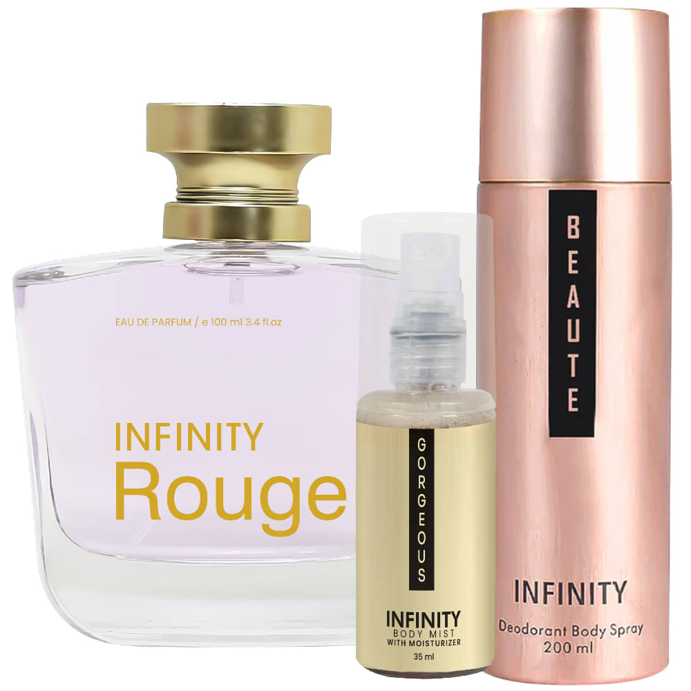     			CFS Rouge EDP Perfume 100ml, Beaute Deo Body Spray 200ml, Gorgeous Body Mist 35ml Long Lasting Perfume Pack of 3