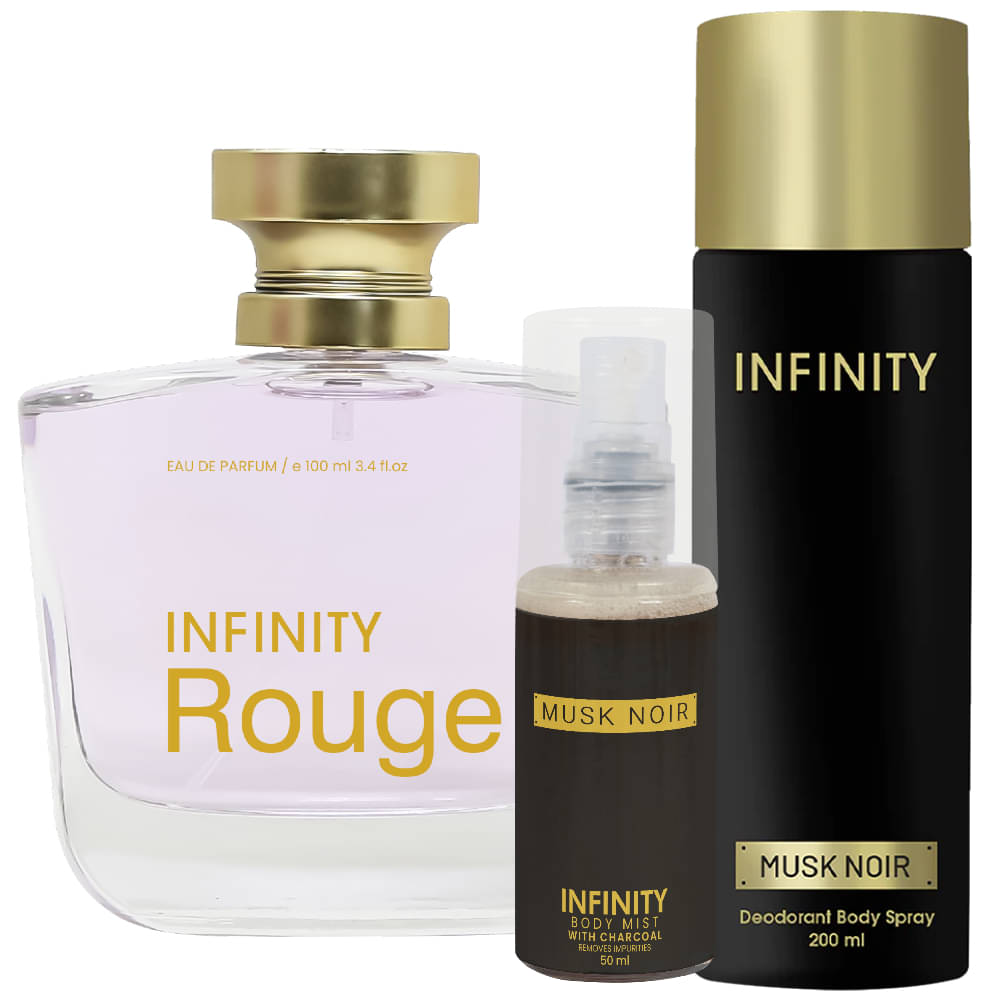     			CFS Rouge EDP Perfume 100ml,Musk Noir Deo Body Spray 200ml,Musk Noir Body Mist 35ml Long Lasting Perfume Pack of 3